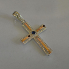 Срібний хрестик з напайками із золота