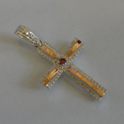 Срібний хрестик з напайками із золота