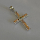 Срібний хрестик з напайками із золота