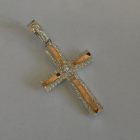 Срібний хрестик з напайками із золота