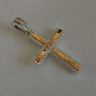 Срібний хрестик з напайками із золота