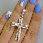 Срібний хрестик з напайками із золота