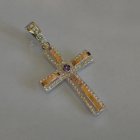 Срібний хрестик з напайками із золота