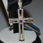 Срібний хрестик з напайками із золота