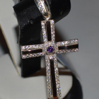 Срібний хрестик з напайками із золота