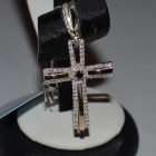 Срібний хрестик з напайками із золота