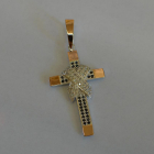 Чоловічий хрест срібло з золотом