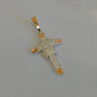 Чоловічий хрест срібло з золотом