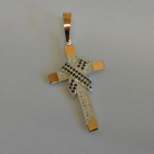 Чоловічий хрест срібло з золотом