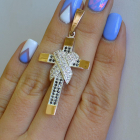 Чоловічий хрест срібло з золотом