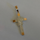 Чоловічий хрест срібло з золотом