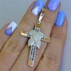 Чоловічий хрест срібло з золотом