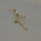 Чоловічий хрест срібло з золотом