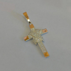 Чоловічий хрест срібло з золотом