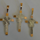 Чоловічий хрест срібло з золотом