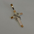 Чоловічий хрест срібло з золотом