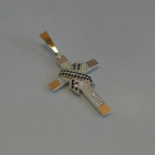 Чоловічий хрест срібло з золотом