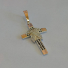 Чоловічий хрест срібло з золотом