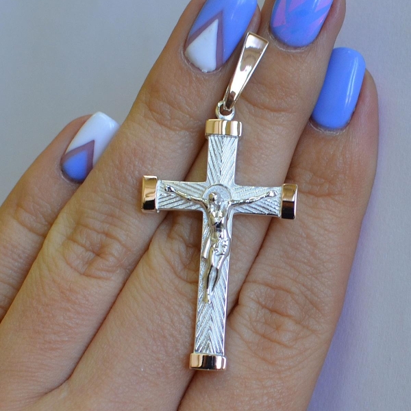 Срібний чоловічий хрест