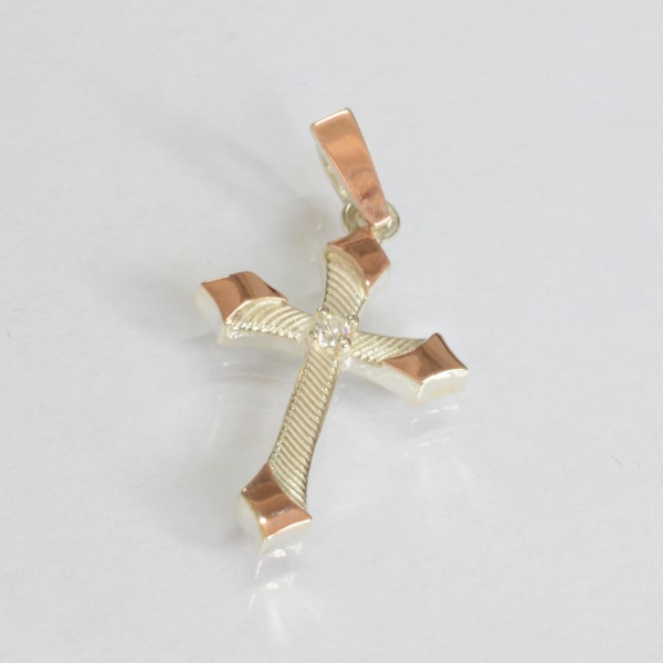 Срібний хрестик з золотом