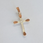 Срібних хрестик з золотими вставками