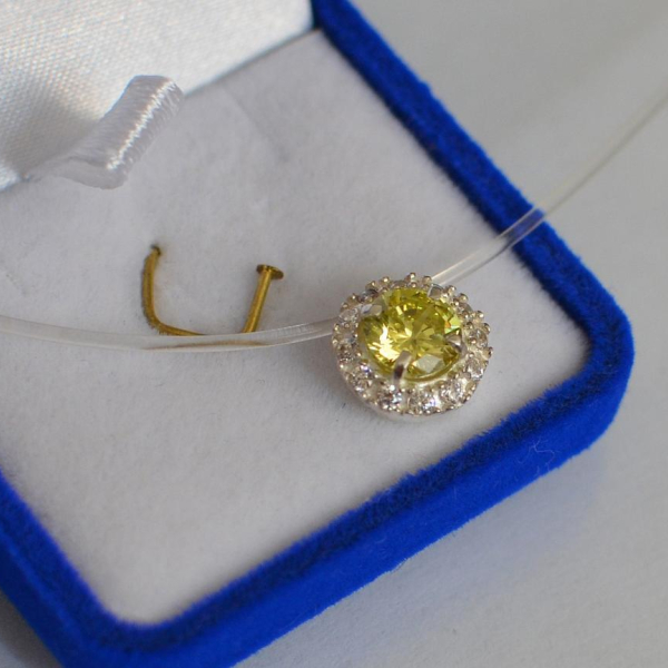 Серебряная подвеска на леске