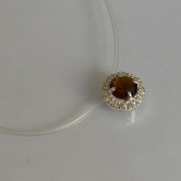 Серебряная подвеска на леске