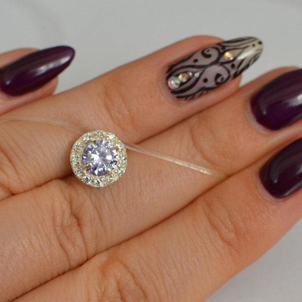 Серебряная подвеска на леске