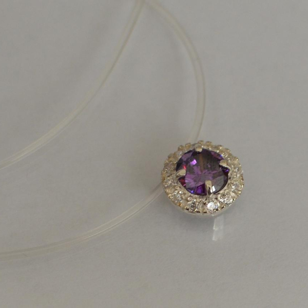 Серебряная подвеска на леске