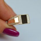 Срібна печатка з золотими вставками