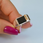 Срібна печатка з золотими вставками