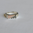 Срібний перстень з пластинами із золота