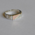 Срібний перстень з пластинами із золота