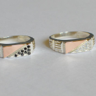 Срібний перстень з пластинами із золота