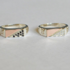 Срібний перстень з пластинами із золота