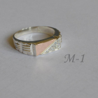 Срібний перстень з пластинами із золота