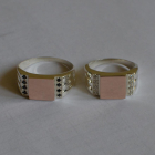 Срібний перстень з золотими пластинами