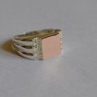 Срібний перстень з золотими пластинами