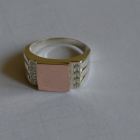 Срібний перстень з золотими пластинами