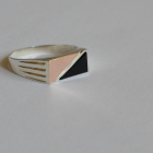 Срібний перстень  з золотими накладками