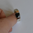 Срібний перстень  з золотими вставками