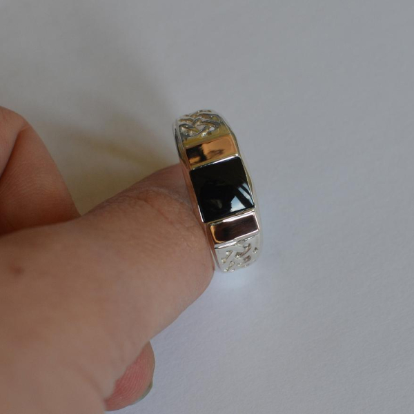 Срібний перстень  з золотими вставками