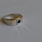 Срібний перстень з золотими пластинами