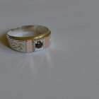 Срібний перстень з золотими пластинами