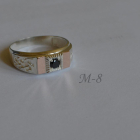 Срібний перстень з золотими пластинами