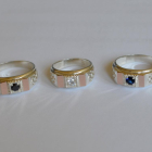 Срібний перстень з золотими пластинами