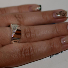 Срібний перстень  зі вставками з золота