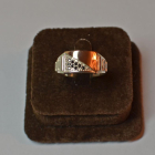 Срібний перстень  зі вставками з золота