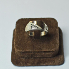 Срібний перстень  зі вставками з золота