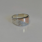 Срібний перстень  зі вставками з золота